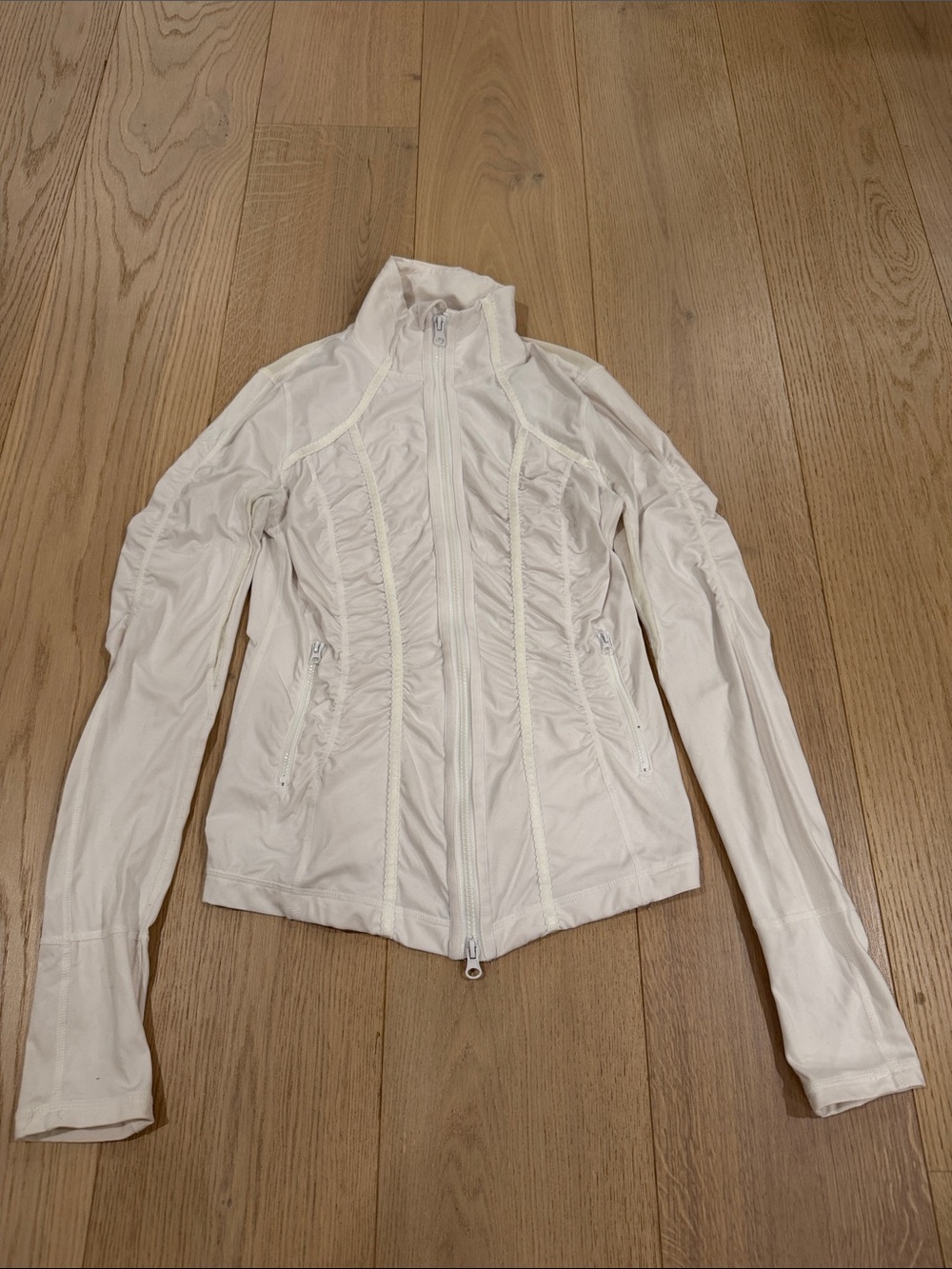 Zella Women’s White Zip-Front Lightweight Jacket Size Small